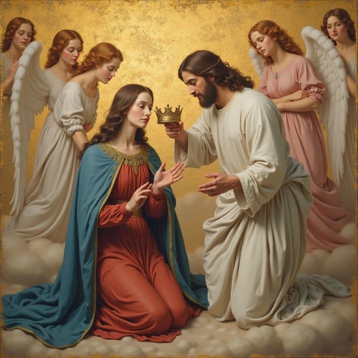 Couronnement de Marie et âmes du purgatoire