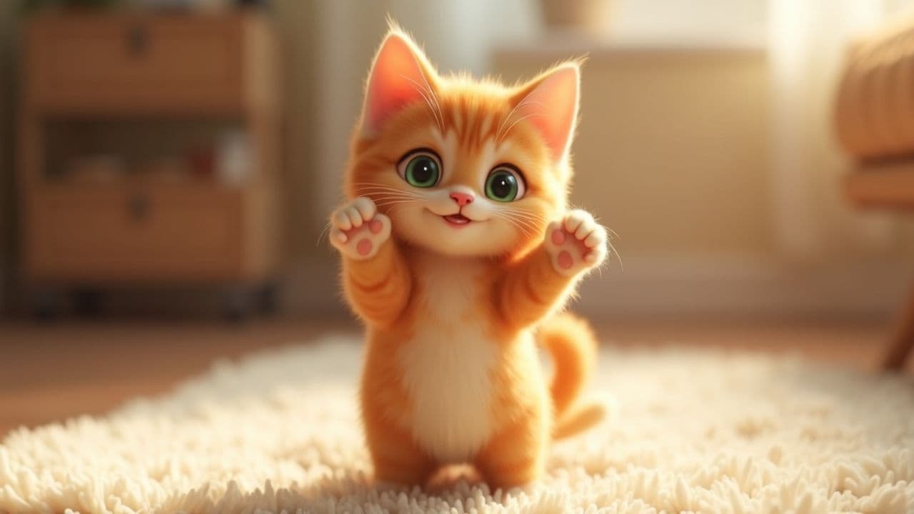 Die Süßeste AI Katze Grüßt