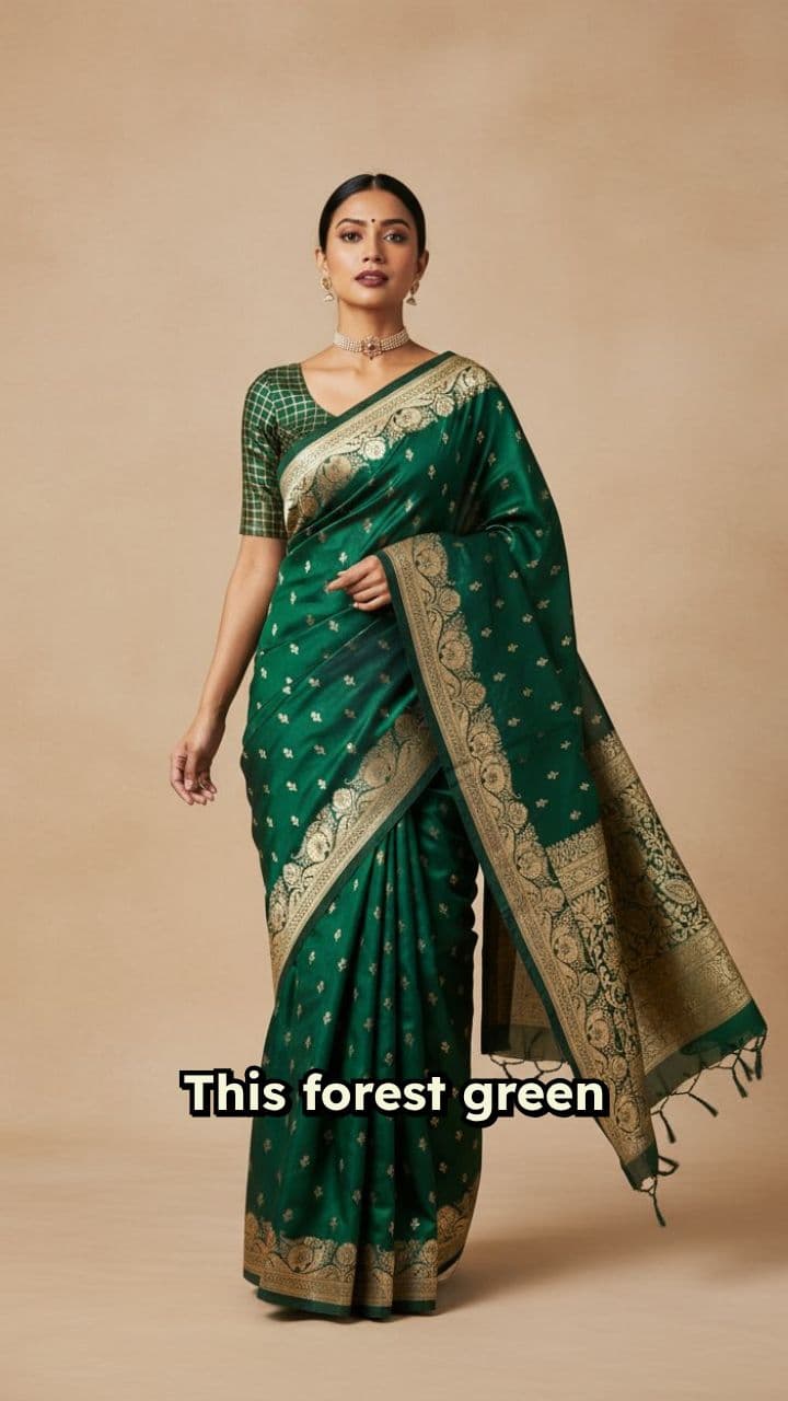 Forest Green Sari Color Theory