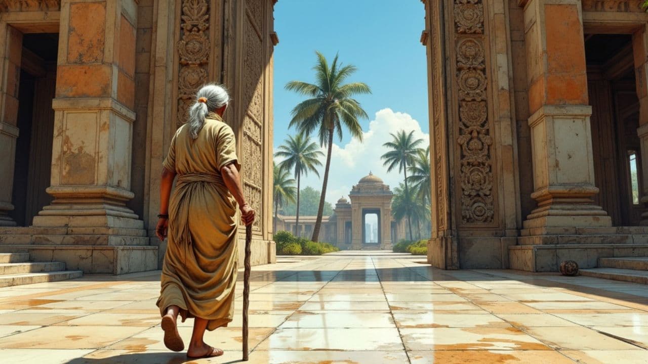 खिड़की से महल में प्रवेश