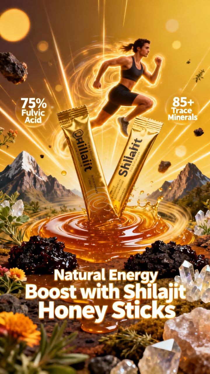 Natural Energy Boost with Shilajit Honey Sticks