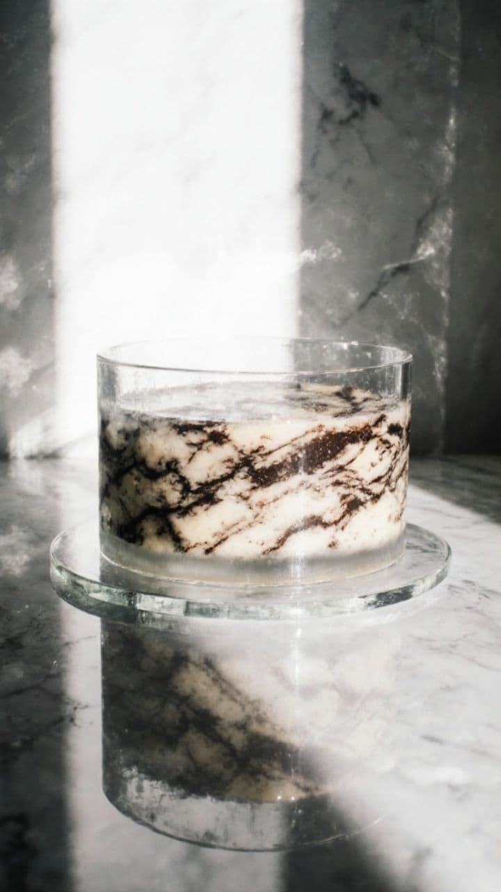 Glass Marble Cake Slice