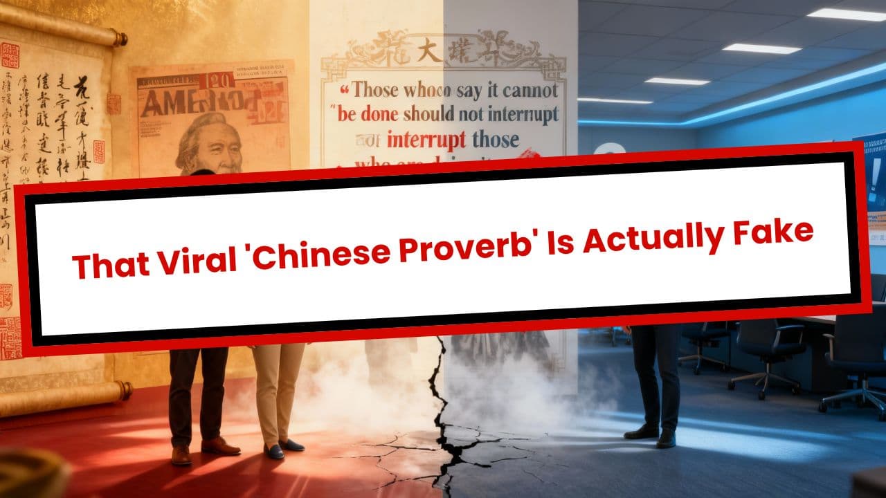 That Viral 'Chinese Proverb' Is Actually Fake