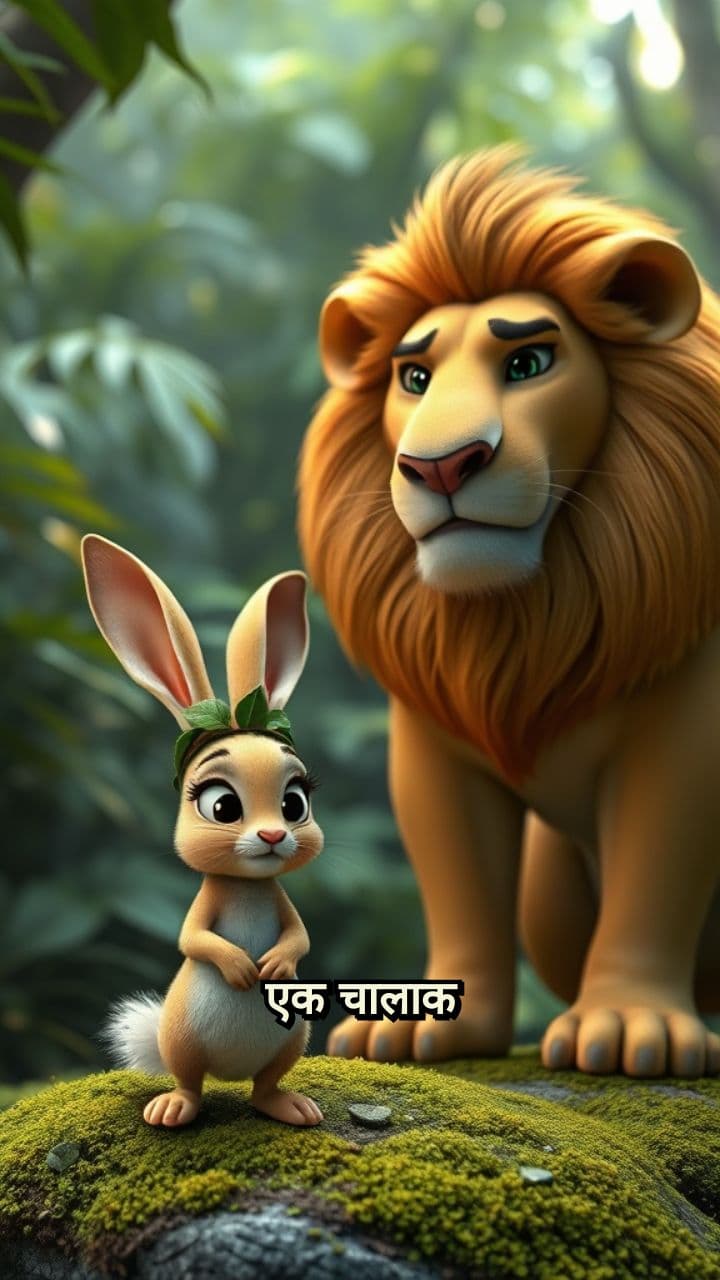 खरगोश की चालाकी और शेर का अहंकार