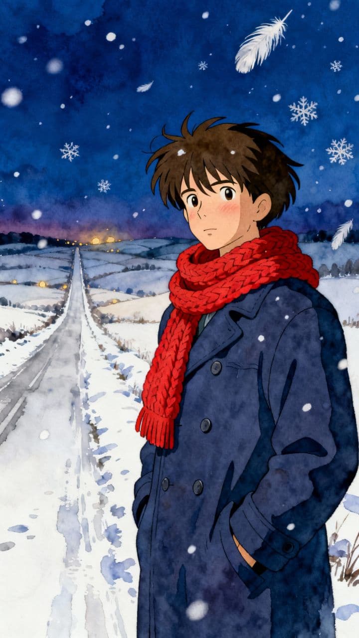 The Lights on the Winter Road