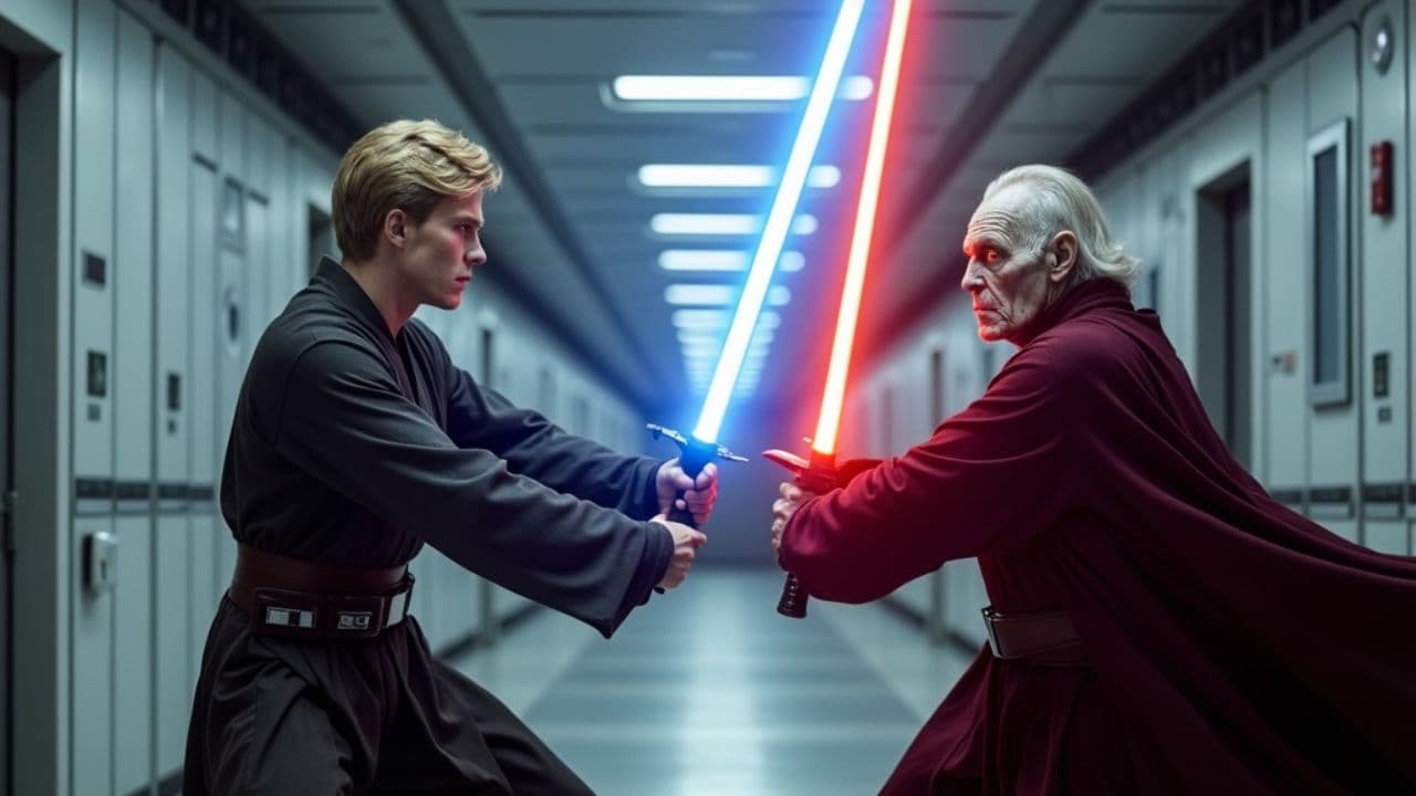 Epic Lightsaber Duel on the Death Star