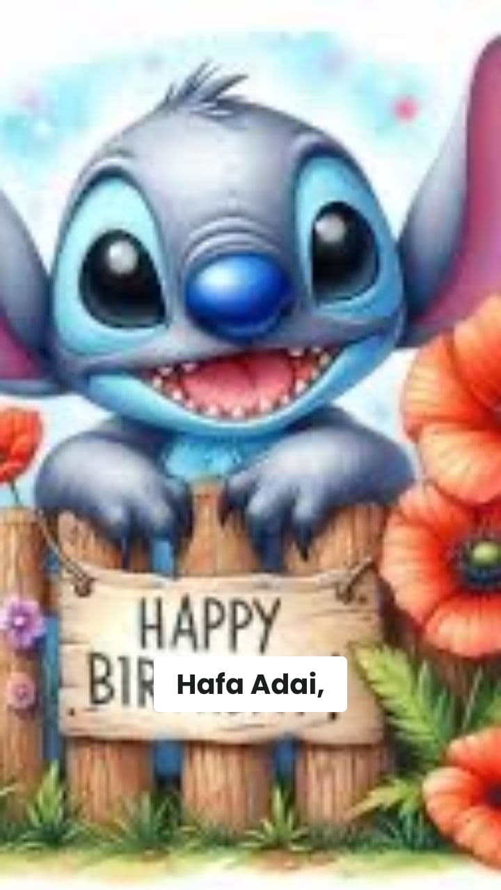 Stitch's Birthday Message for Erika