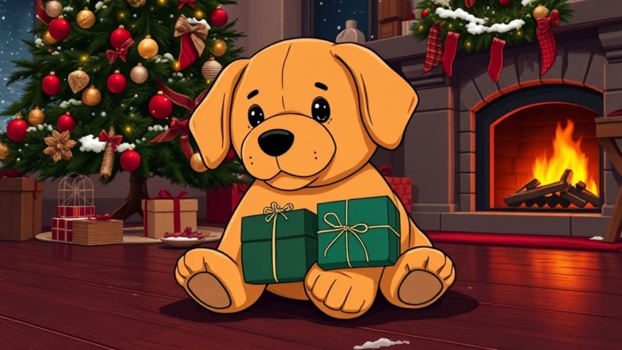 Le labrador peluche vole Noël