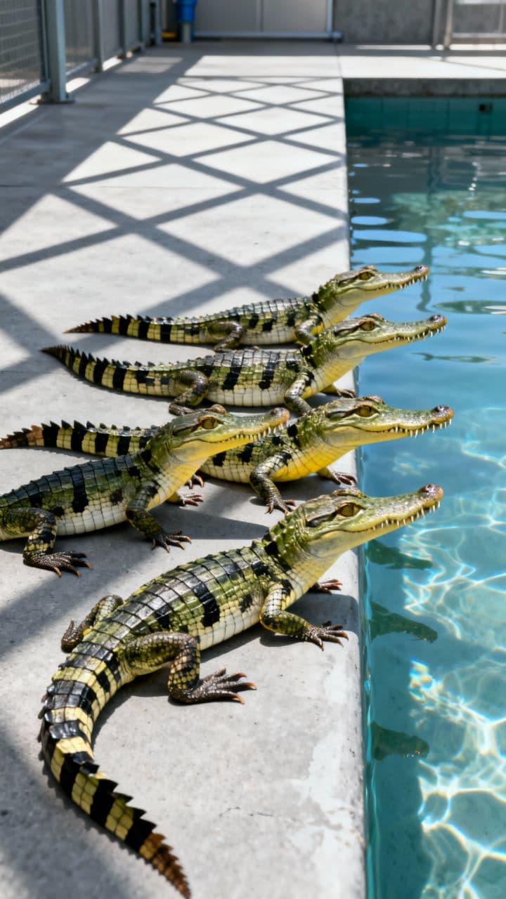 Crianza intensiva de cocodrilos jóvenes