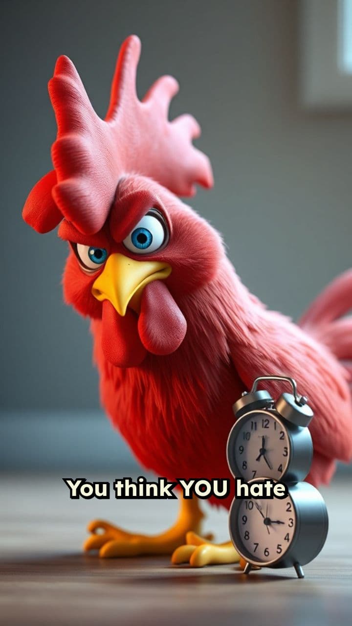 The Rooster's Snooze: A Morning Disaster