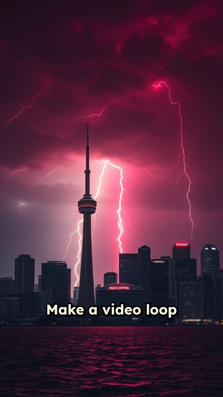 Blood Rain Over Toronto Skyline Loop