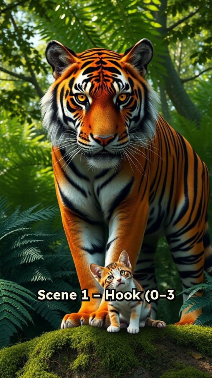 Tiger Becomes Tiny Cat’s Guardian