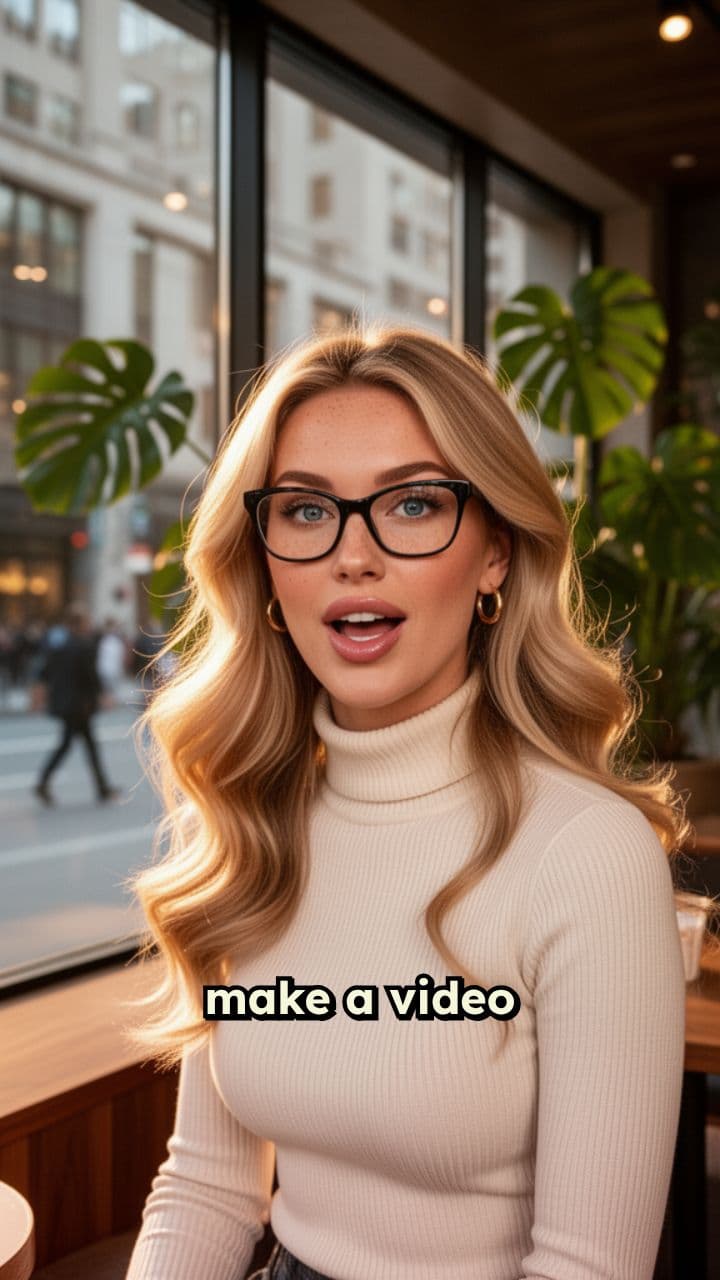 Гореща блондинка с очила казва „кво става кико“