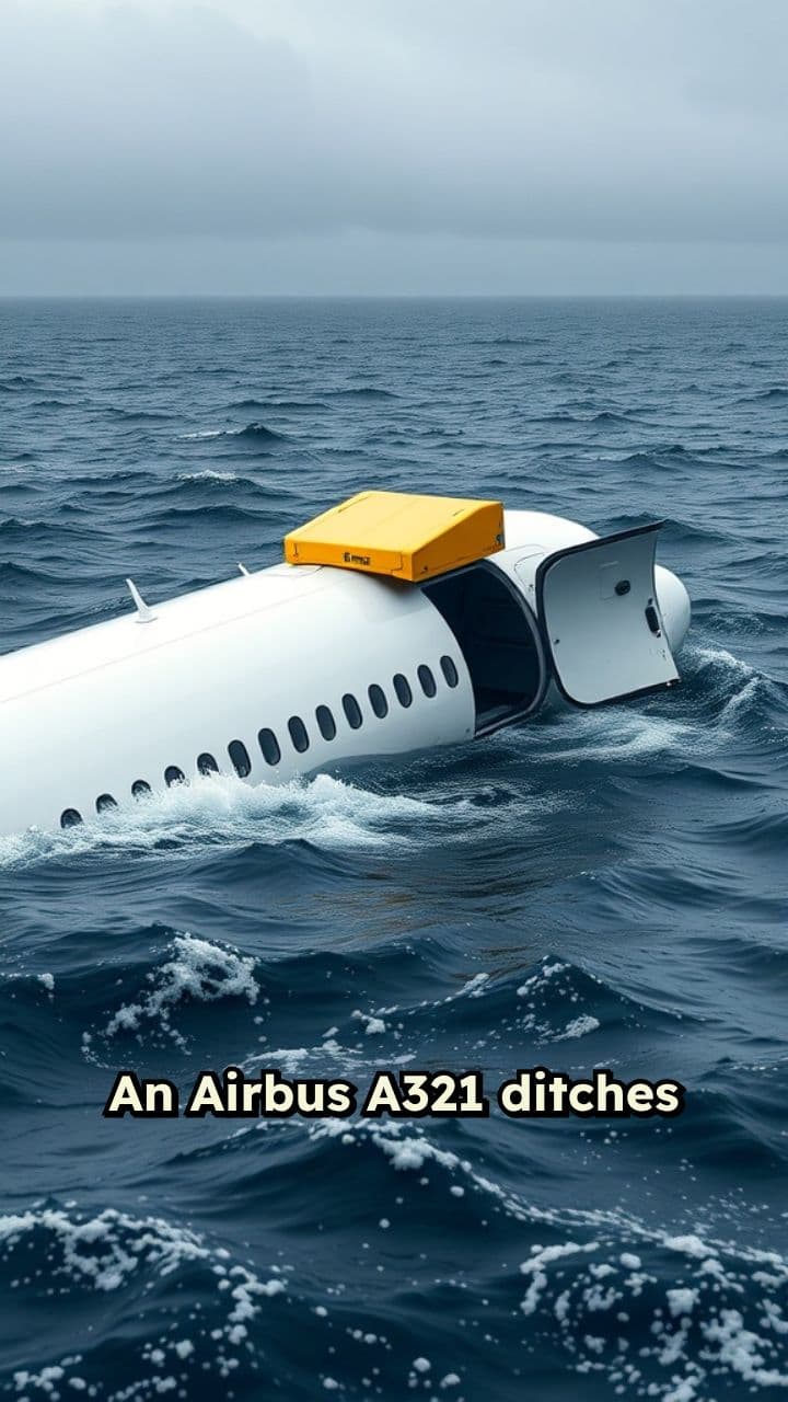A321 Slide Blocks Water Evacuation