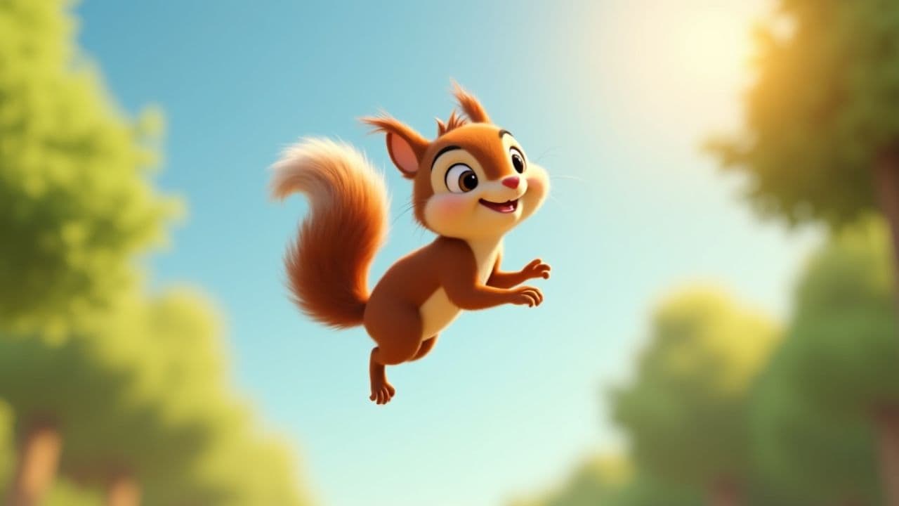 Joyful Squirrel in the Trees
