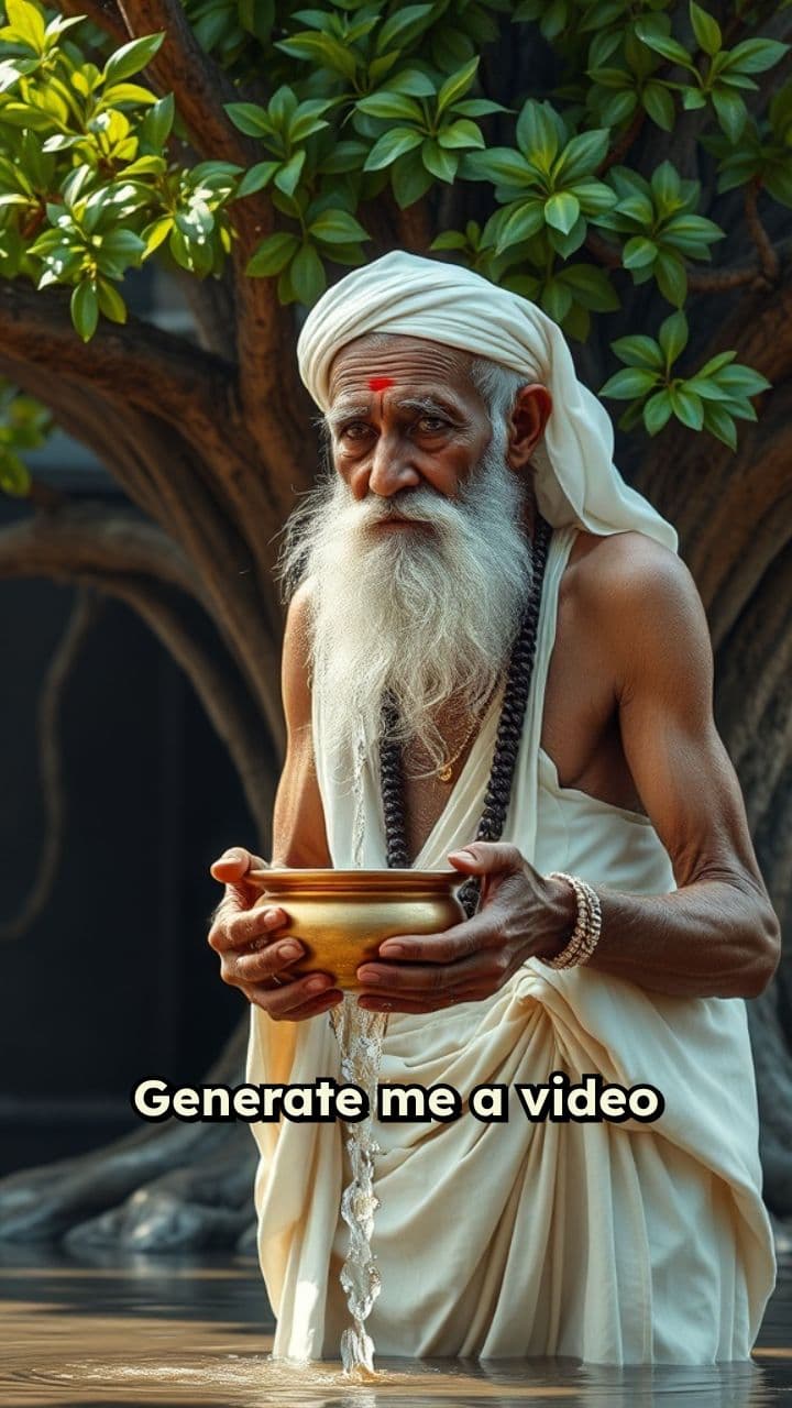 Saibaba Watering a Tree
