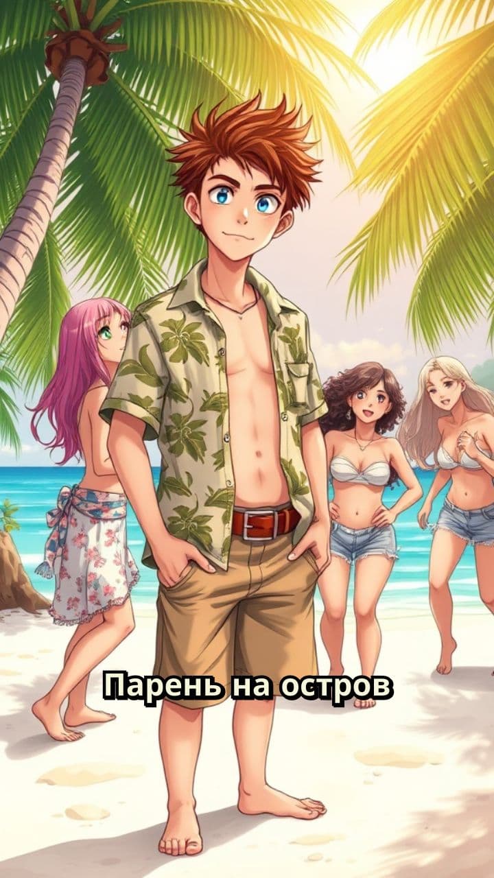 Парень на острове девушек