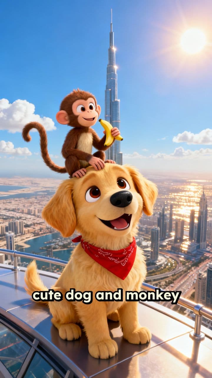 Dog and Monkey's Burj Khalifa Adventure
