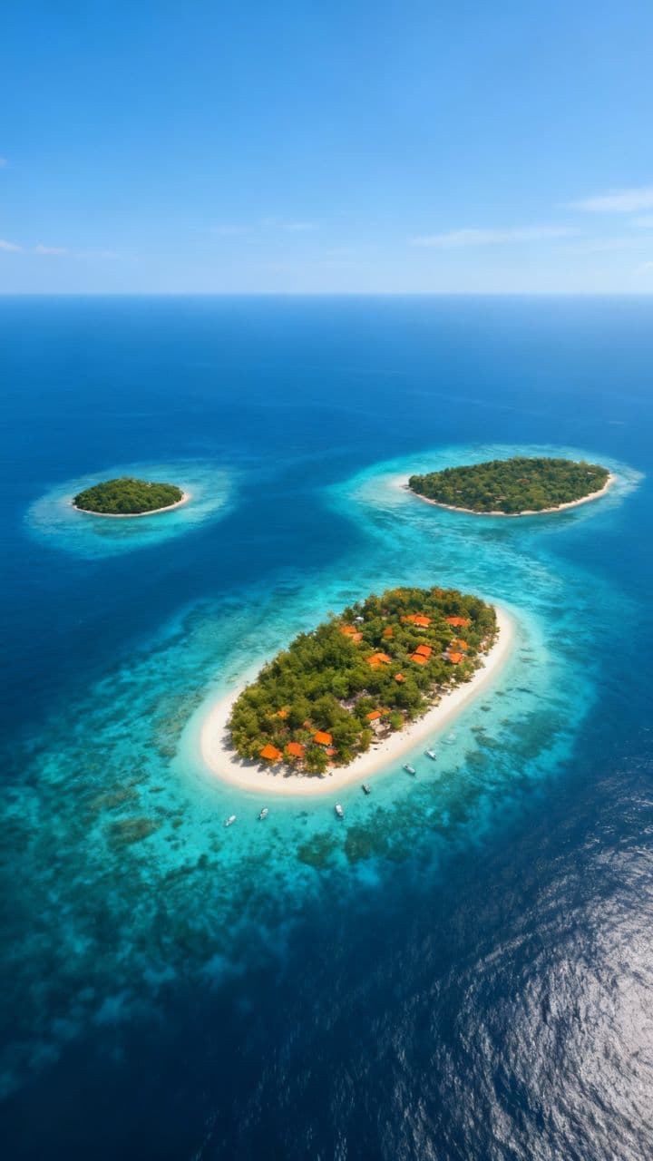 Tropical Islands Aerial View
