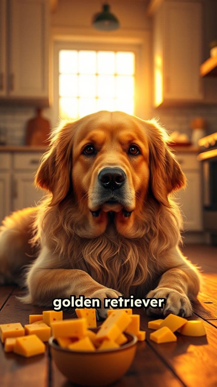 Cheesy Delights: A Golden Retriever's Feast