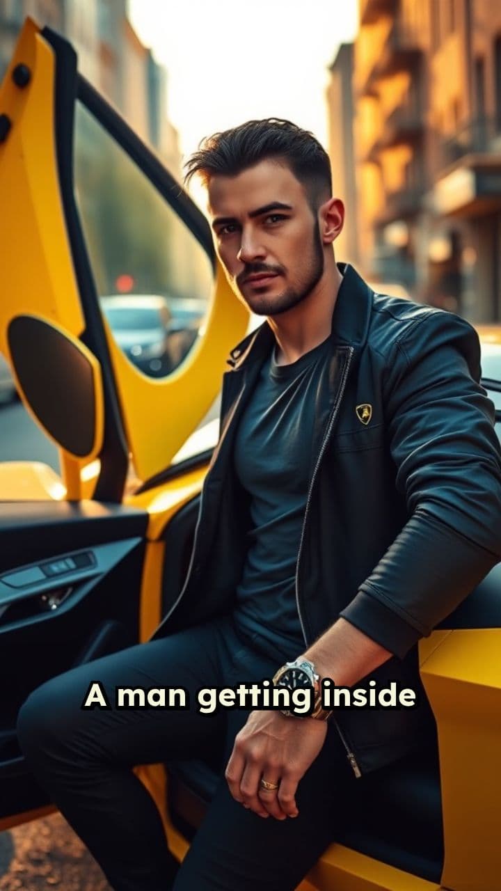 Man Enters Lamborghini