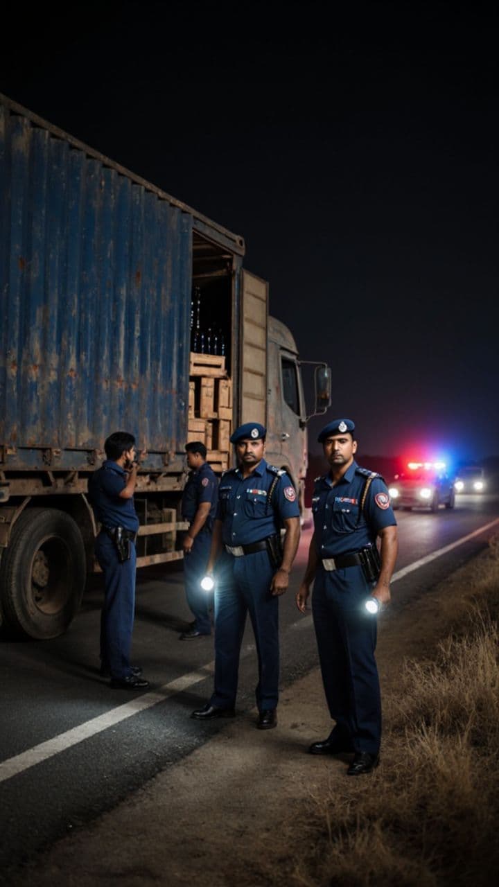 सोनकच्छ में शराब ट्रक पकड़ा, दो गिरफ्तार