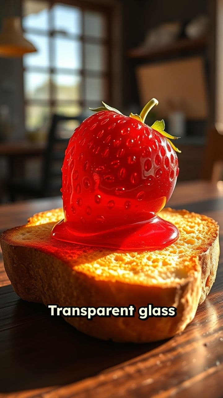 Melting Glass Strawberry on Toast
