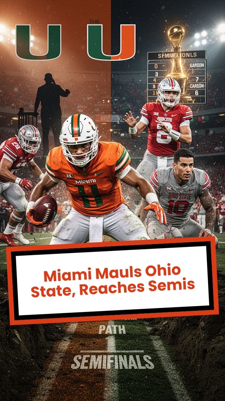 Miami Mauls Ohio State, Reaches Semis
