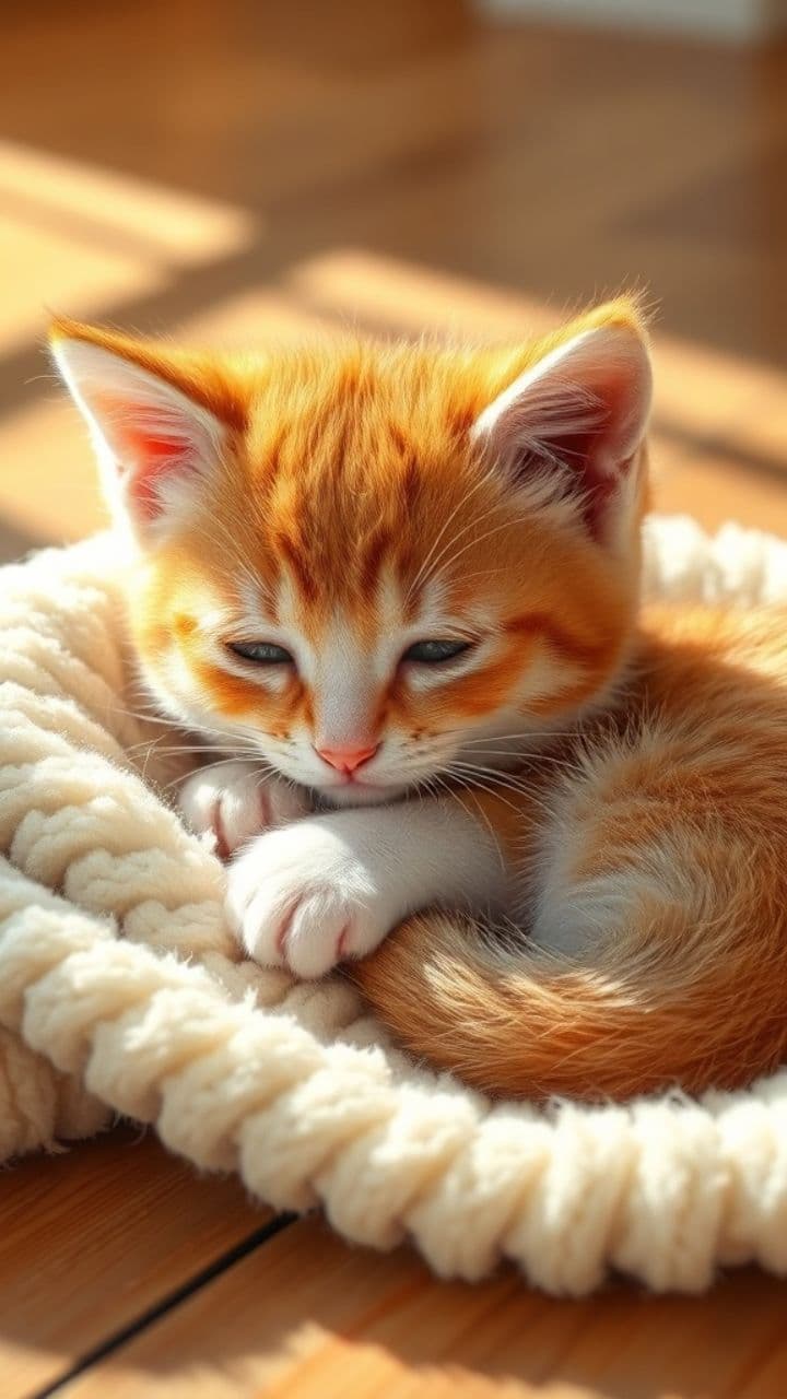 Cute Kitten Morning Sun