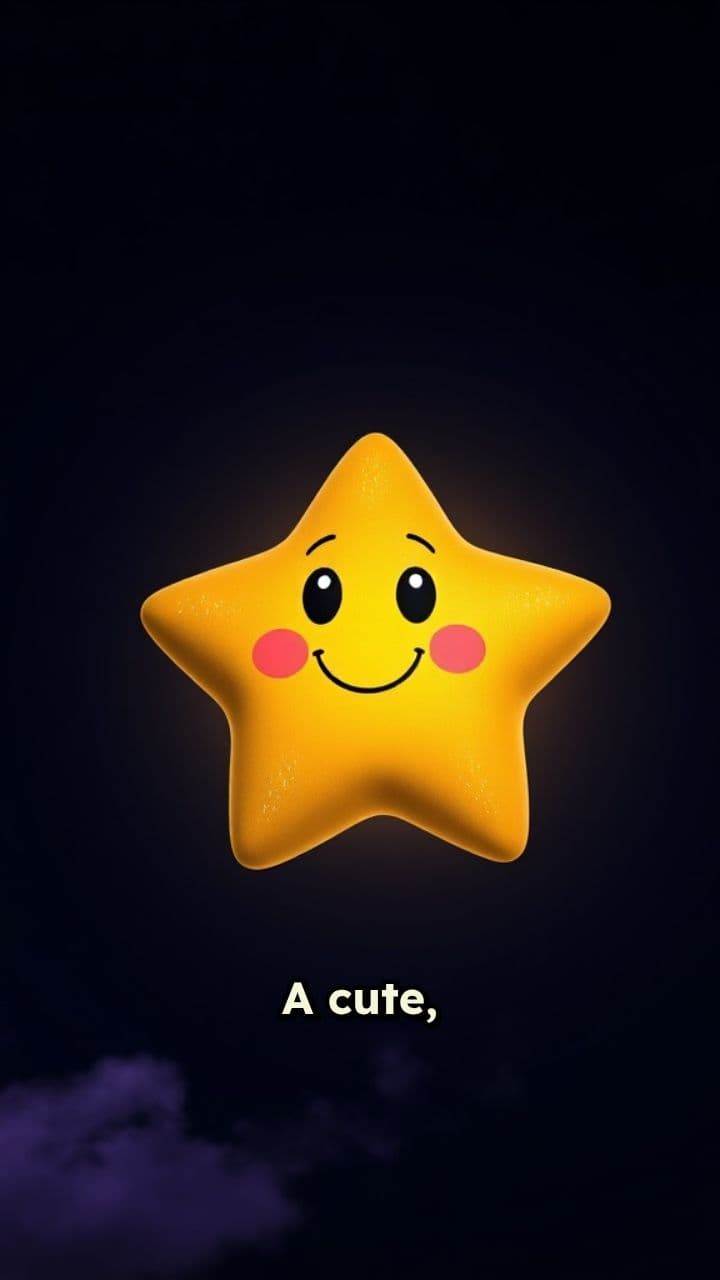 Twinkling Golden Star Night Sky