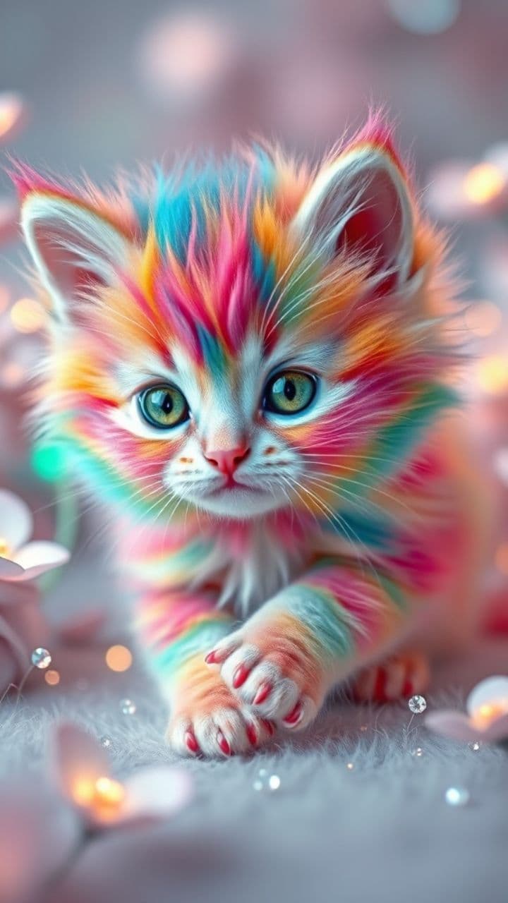 Whimsical Kitten Playtime