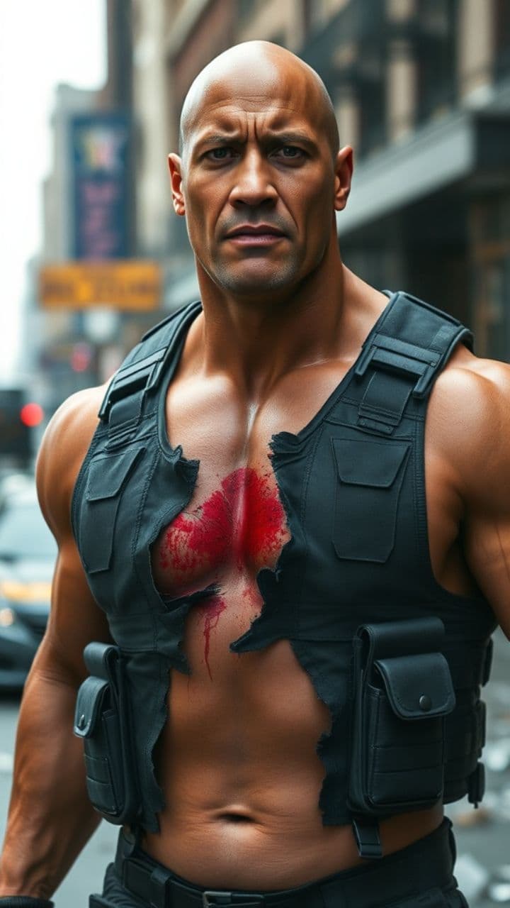 La roca y su abdomen de adamantium