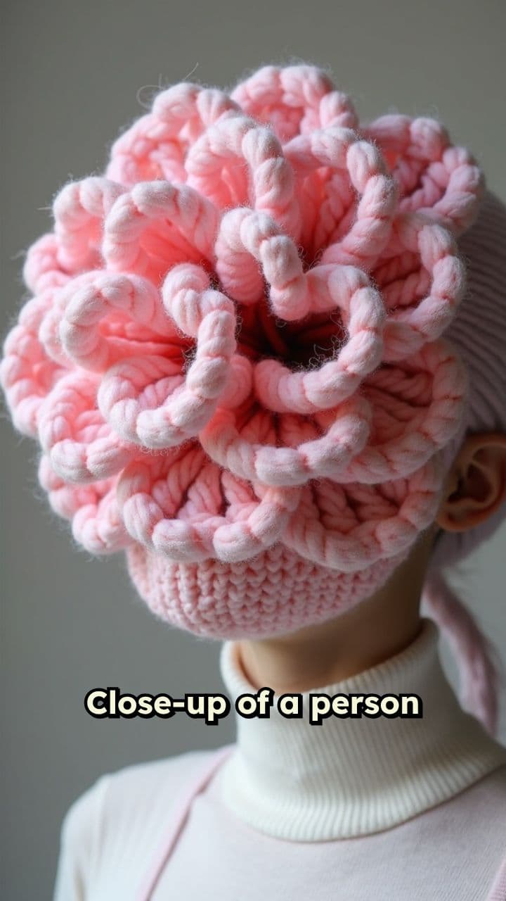 Distorted Floral Crochet Mask