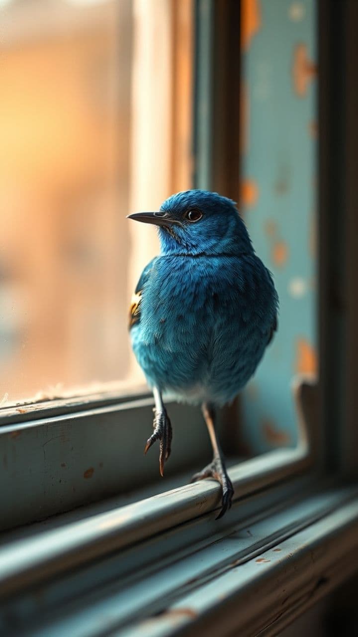 Blue Bird in My Window