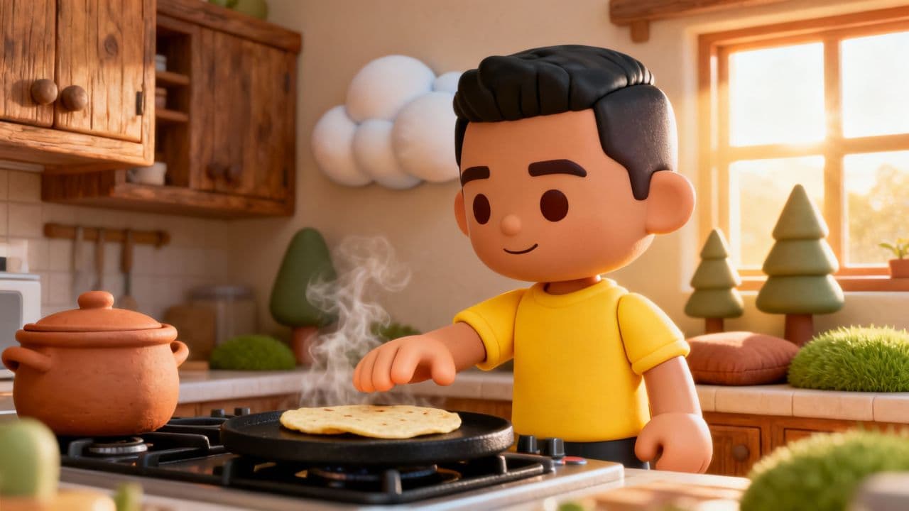 Tortilla en la mano, felicidad