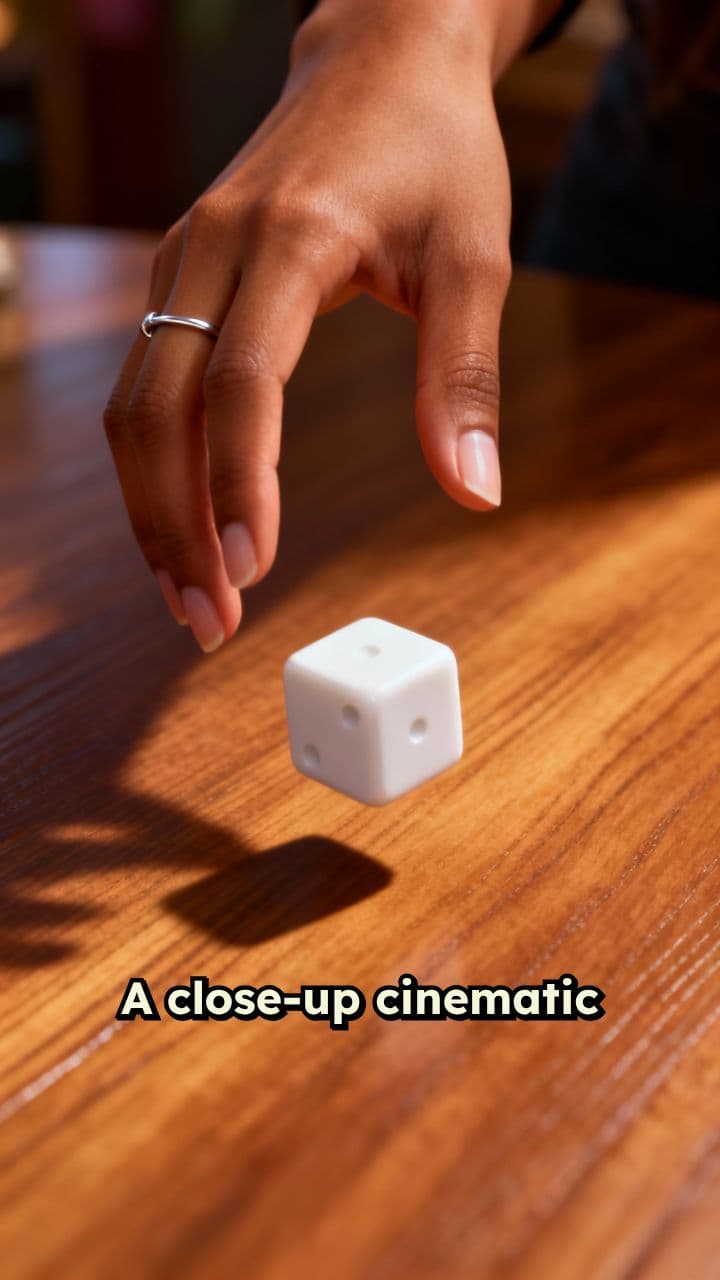Custom 3D Dice Toss on Wooden Table