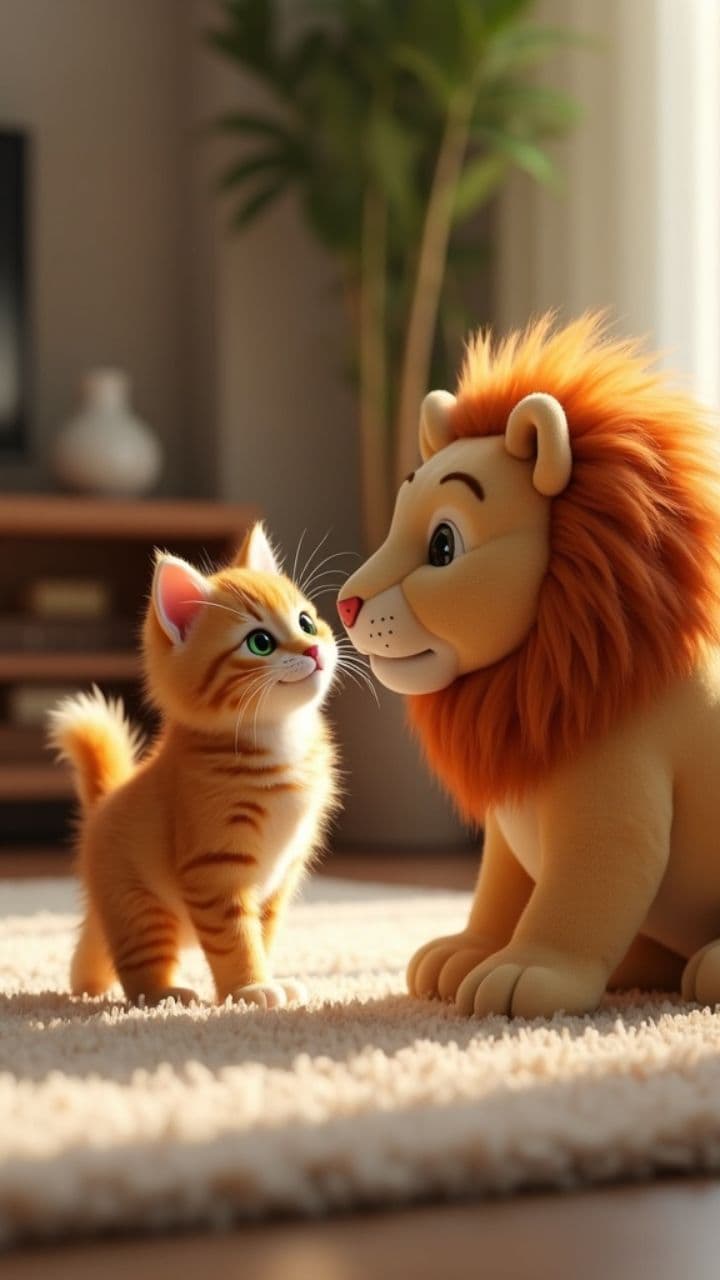 A Cat and a Lion