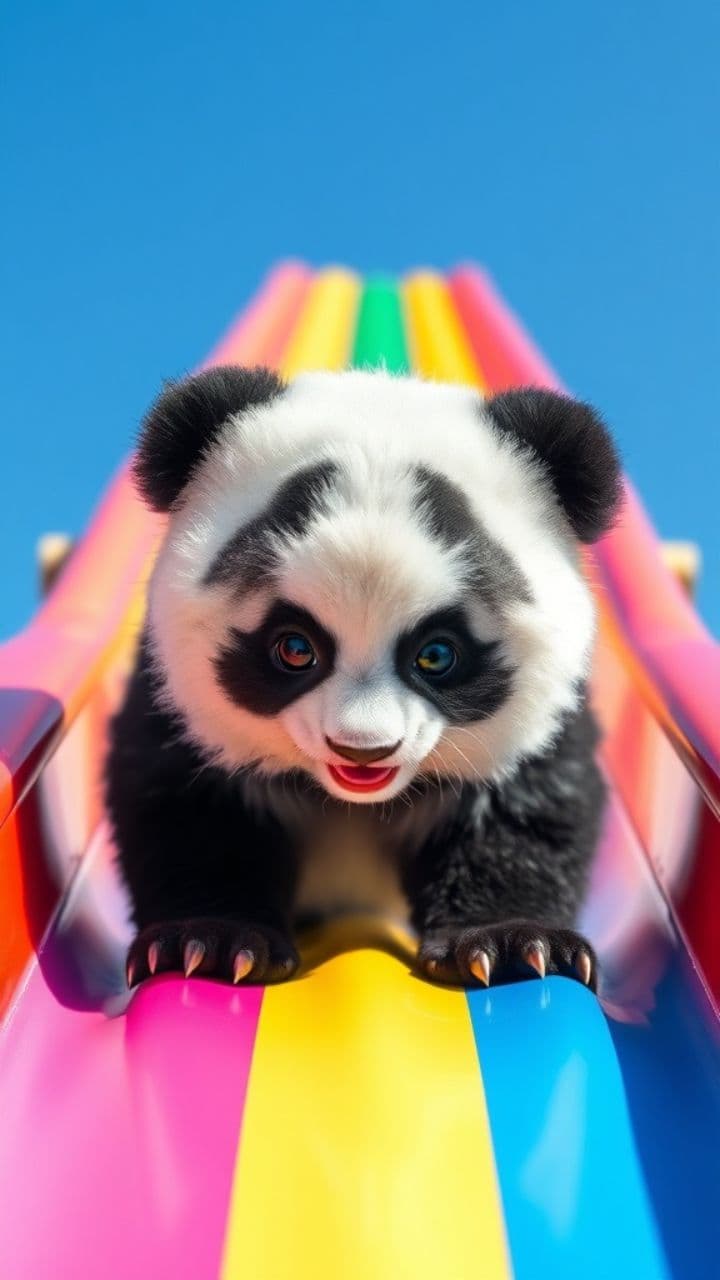 Baby Panda Rainbow Slide
