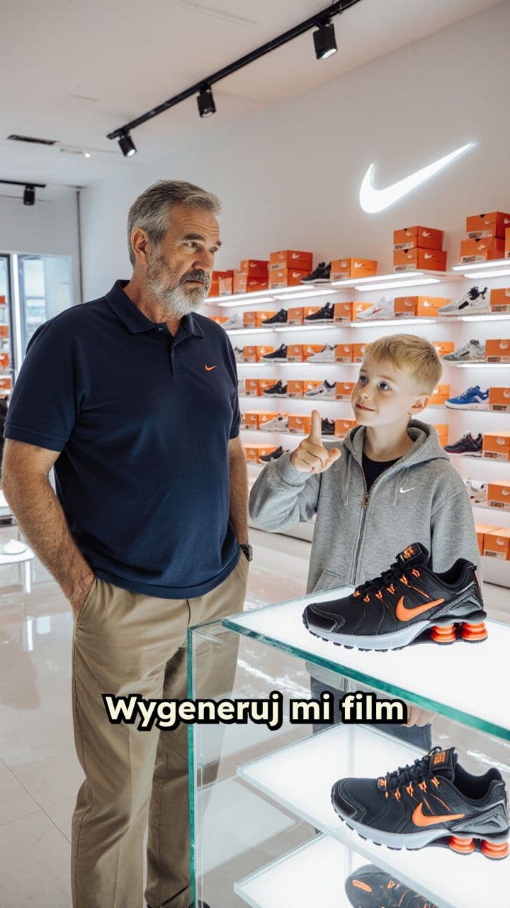 Syn prosi o Nike Shox