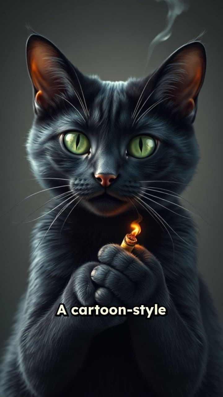 Neon Nights: Cat on the Rooftop