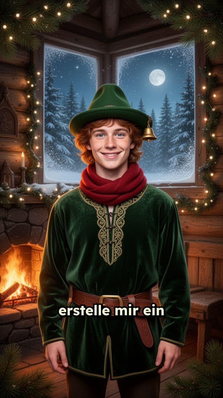 Weihnachtsmanns Helfer bringt Geschenke