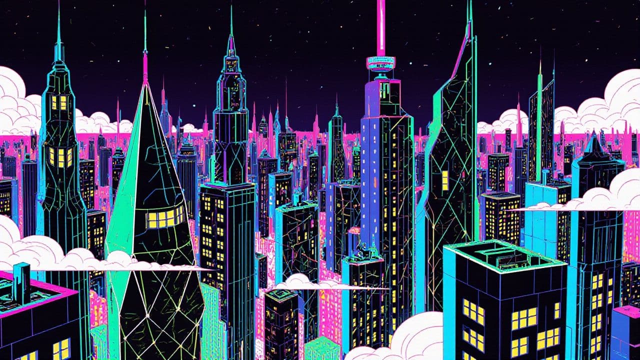 Neon Night: Haunted Linework City