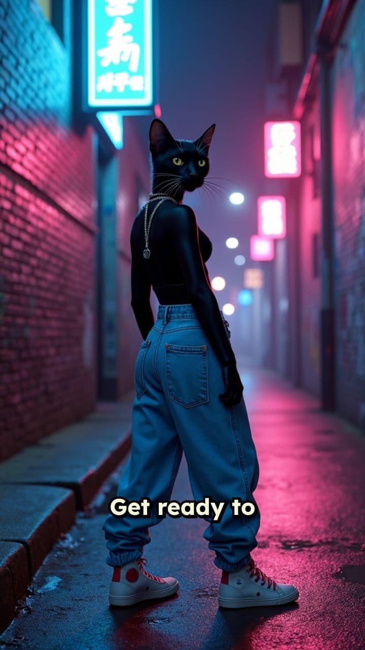 Neon Groove: Hip Hop Cats