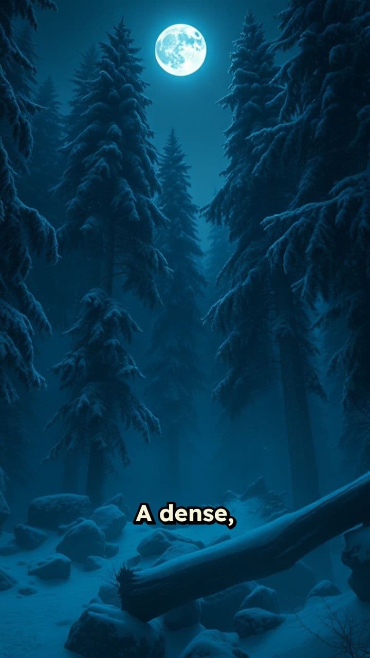 Winter Firelight in the Dark Forest