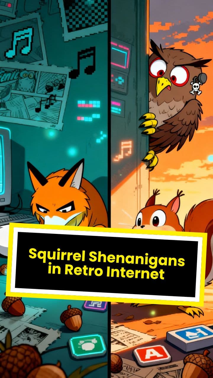 Squirrel Shenanigans in Retro Internet