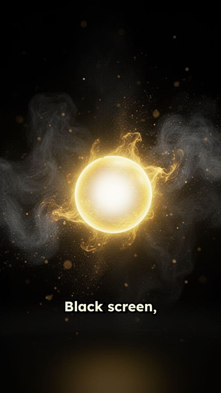 Floating Yellow-White Light on Black Screen