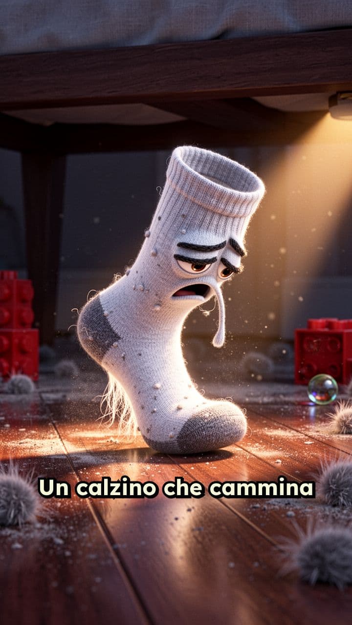 Un calzino stanco in cammino