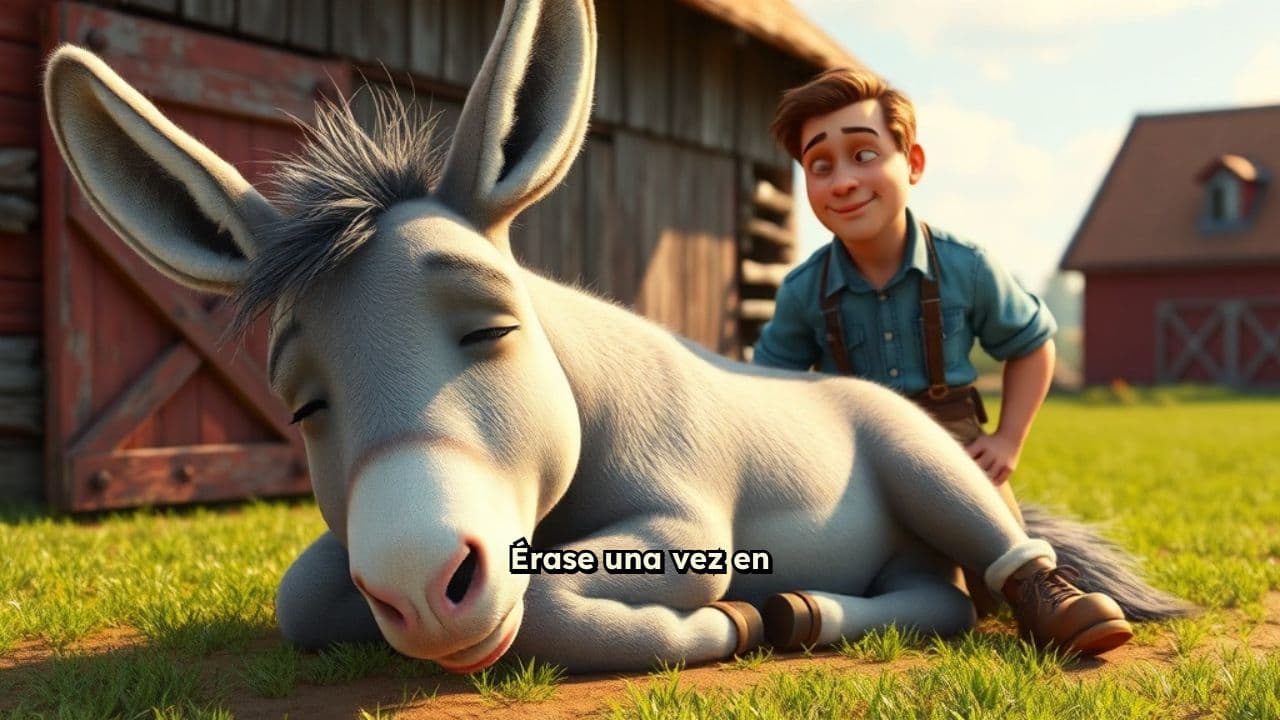 El burro dormilón y las moscas