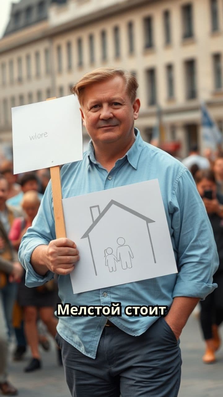 Мелстой на митинге за квартиры