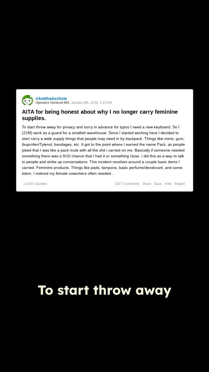 Coworker Complains About My Emergency Pads